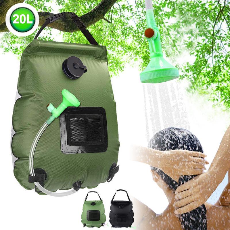 Solar-Powered 20L Portable Camping Shower Bag for Outdoor Use