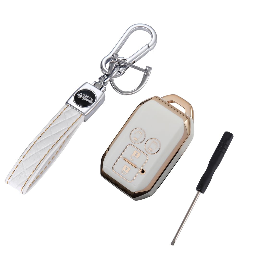 

Kinotaka TPU Чехол для ключа Дизайн для Suzuki New Spacia New Jimny 64 Delica и Держатель для сдвижных дверей с обеих сторон, Автомобили с 4 кнопками, На заказ, Серия, D2, белый