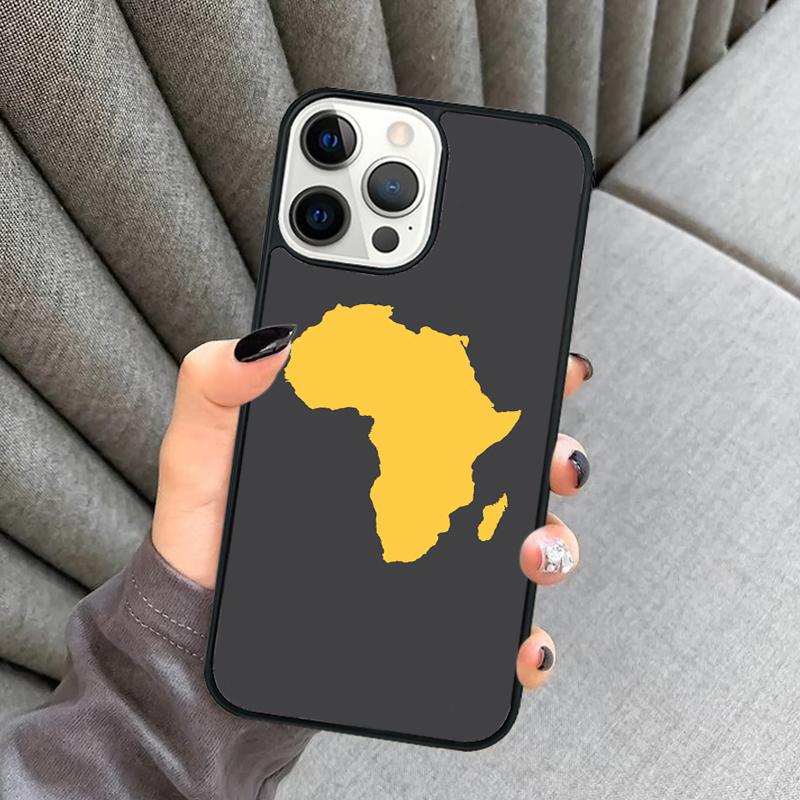 Africa Map Phone Case For iPhone 17 Air 16 16e 15 13 14 Pro Max 11 12 Plus 2022 MAX Shell Cover coque
