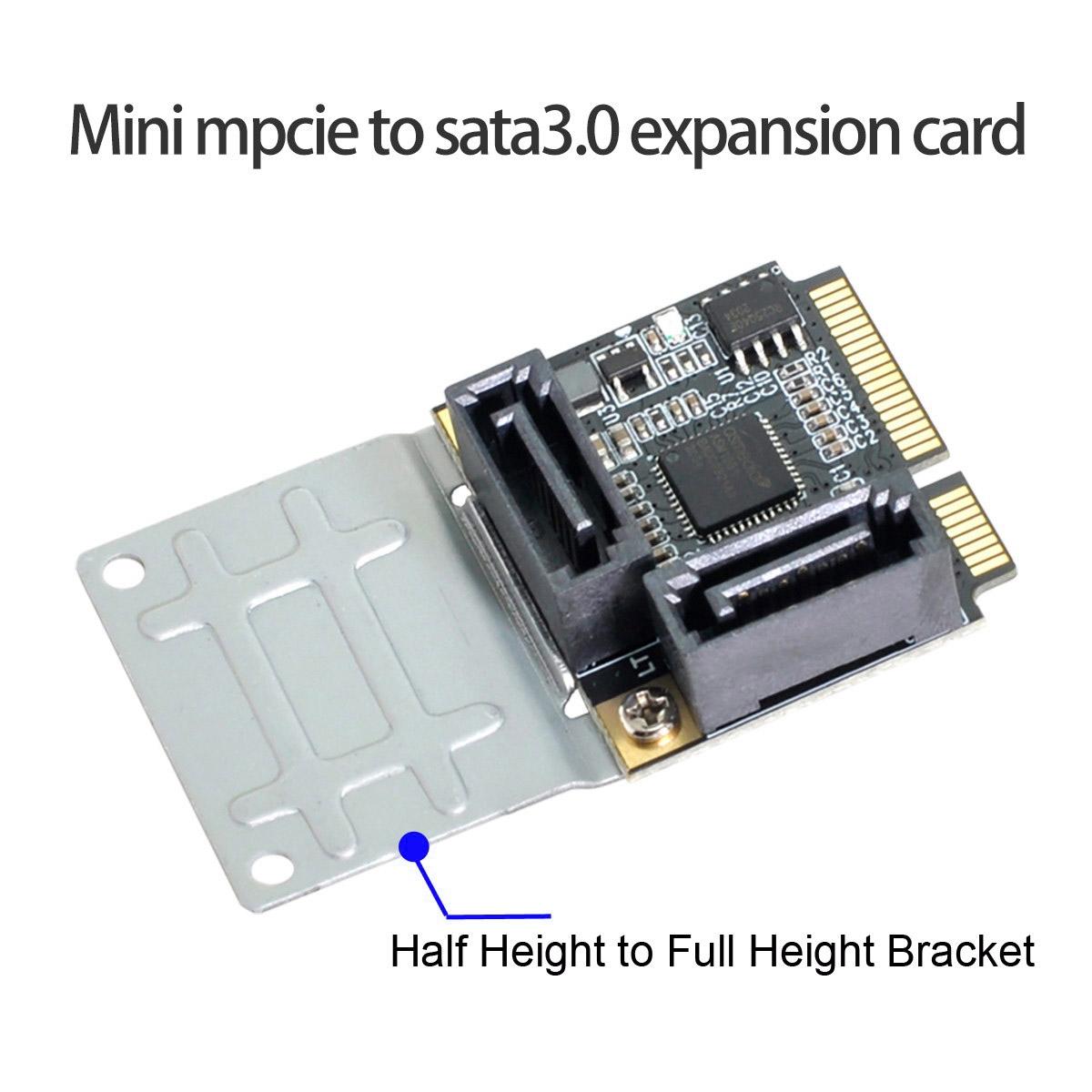 

SA-033 Mini PCI-E PCI Express to SATA 3.0 Dual Ports Adapter Converter Hard Drive Extension Card As Shown A