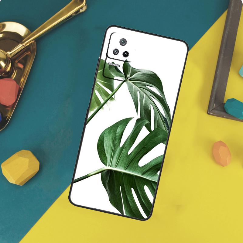 Green Monstera Leaf Case For Xiaomi 14T 11T 12T 13T Pro 13 14 15 Ultra POCO X7 Pro X3 X5 X6 F5 F6 M6 Pro Funda