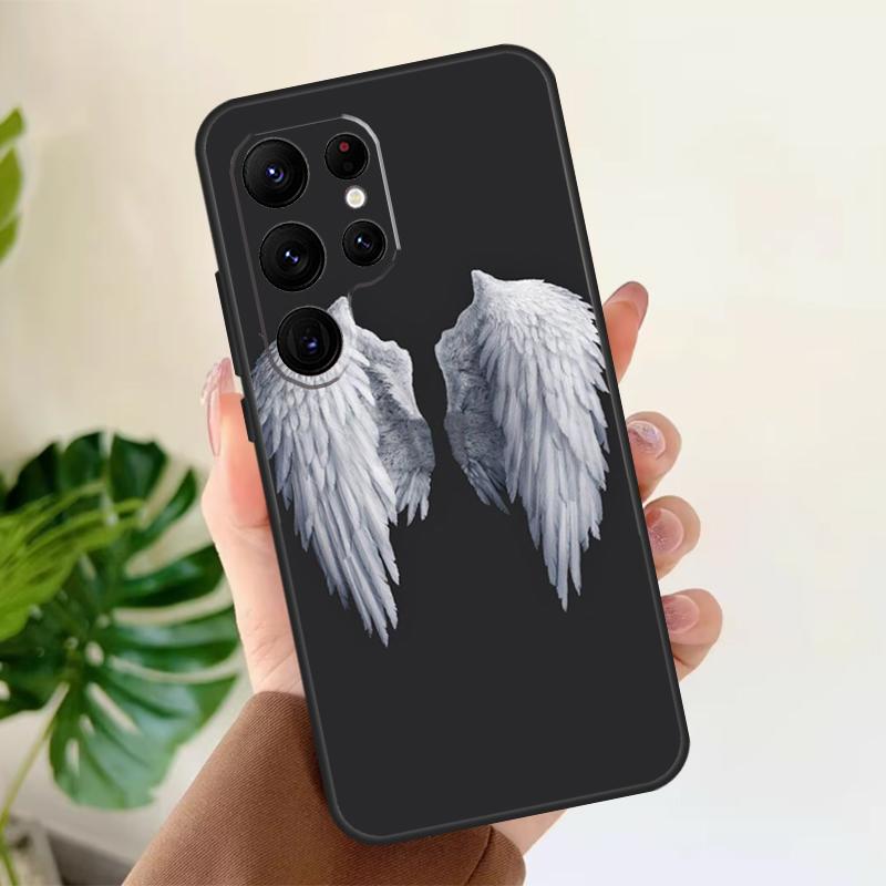 Wings Angel Devil Soft Case For Samsung Galaxy S21 S22 S23 S24 S25 Ultra S9 S10 Plus S20 FE S24 FE Phone Cover