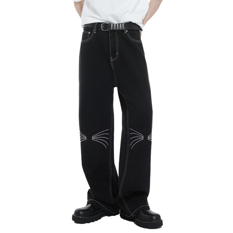 VOGUO RELAYB02 Loose Straight Whiskered Jeans S