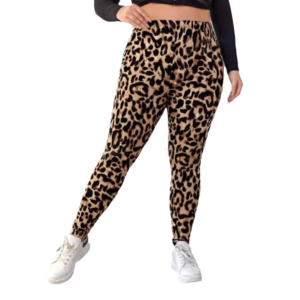 Women's Plus Size Pant Skinny Pants Leopard Sexy Trousers Thin Outer Bottoms