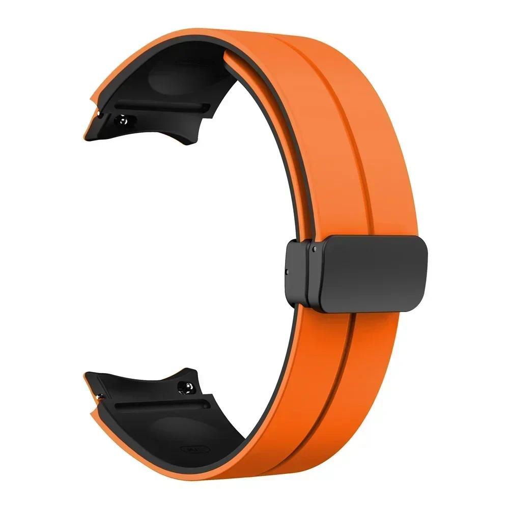 Sport-Silikonarmband für Samsung Galaxy Watch 7 6 4 5 40mm 44mm/5 Pro Armband 6 4 Classic 47/46/43mm Magnetverschluss Uhrenarmband