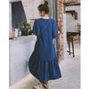 French Chic Temperament Loose and Thin Dress Women's Summer New Japanese Lazy Skirt Blue