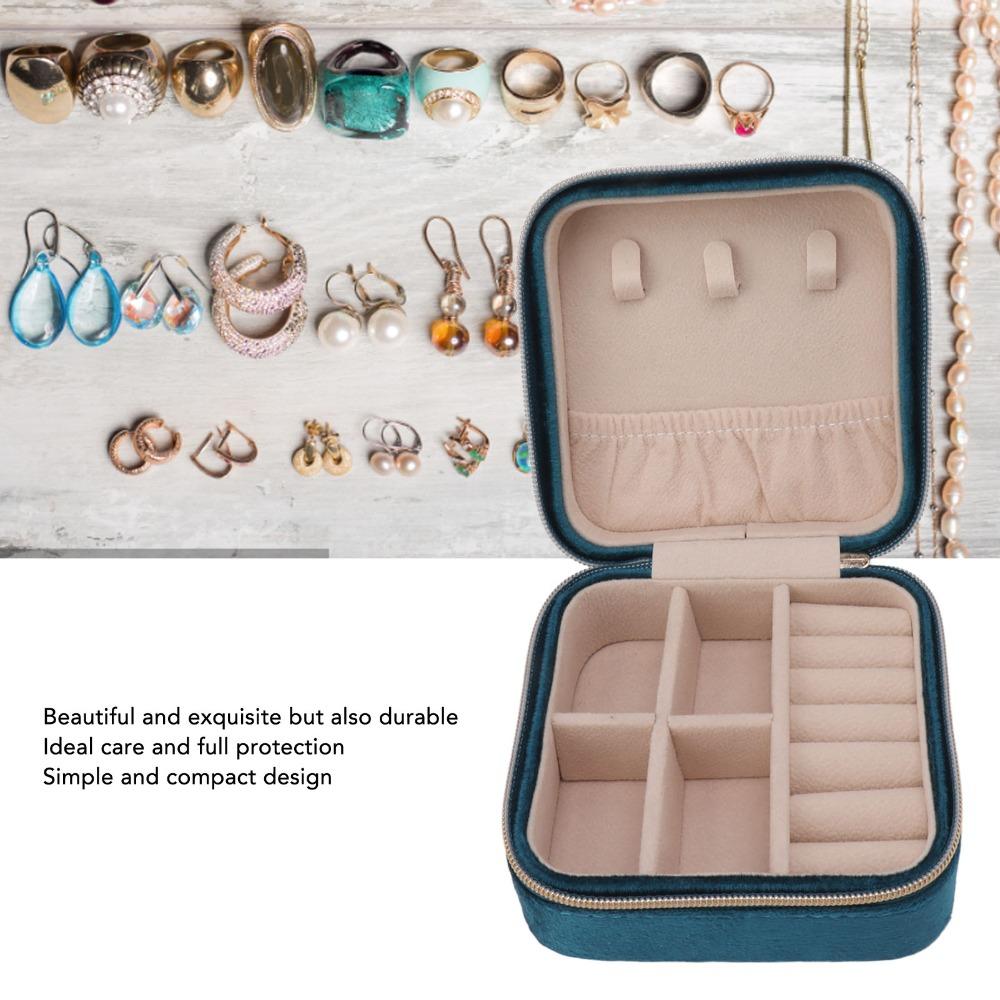 Jewellery Holder 2 Layer Design Velvet Jewelry Box Soft Velvet Portable Storage Case Compact Elegant Velvet Case Travel Use