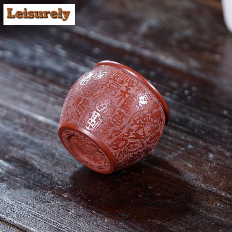 160ml Ceașcă de ceai Yixing Zisha Hundred Blessings Bol de ceai de lux Set de cești de ceai Ceașcă de degustare a ceaiului Ceaști Maestrul Jianzhan Articole pentru ceai