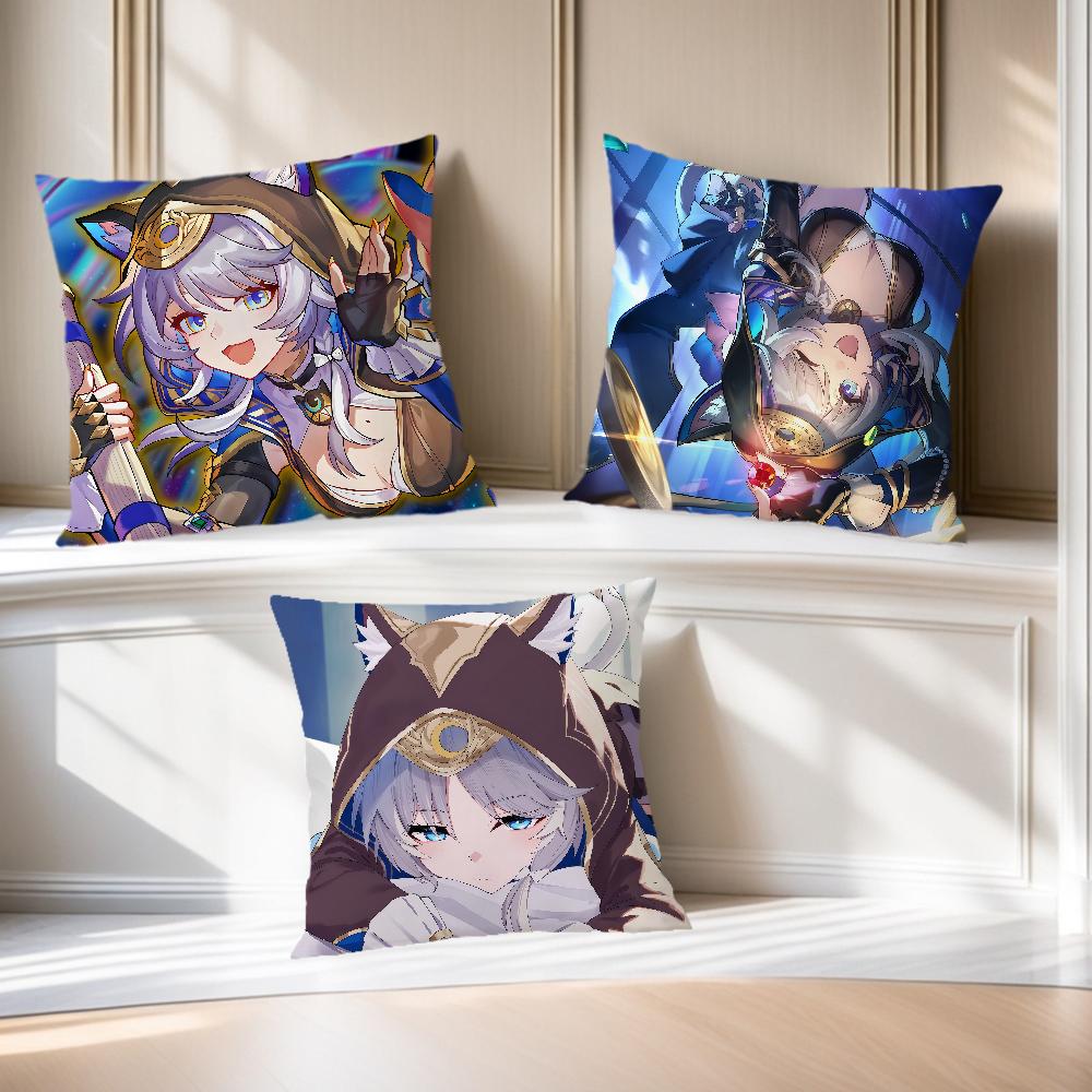 Game Cute Honkai Star Rail Cipher Cushion Cover Comfortable Soft Pillow Case for Sofa Living Room Home  Decor Protective Covers