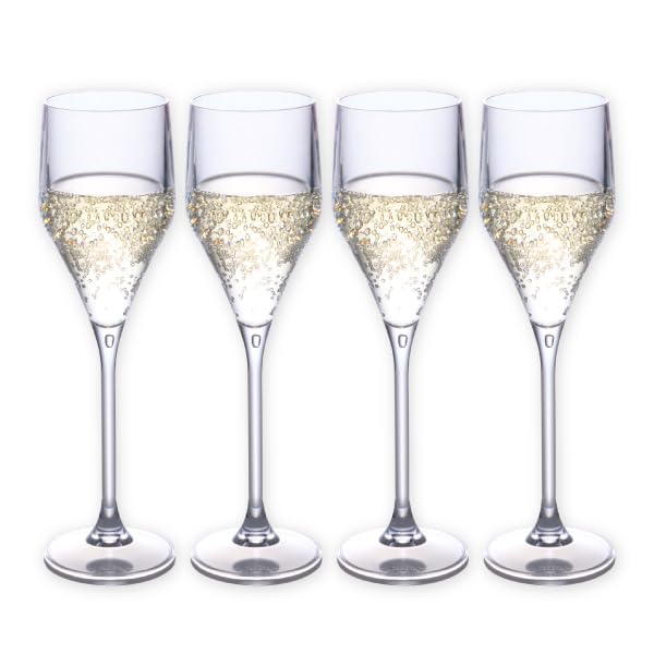 

TAKEYA Official Set of 4 Chairs Champagne Resin Heat and Cold Dishwasher Impact Outdoor Glasses, Plastic, Shatterproof, Resistant, Safe, Resistant,