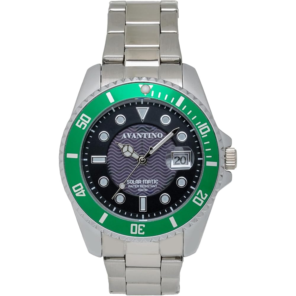Crepha Analog Solar Waterproof Watch Date AV-AM386-GNS Men s Green