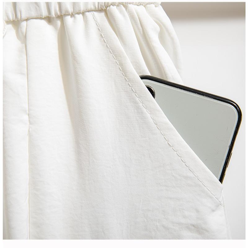 Dimanaf Summer 2025 Plus Size Women High Waist Wide Leg Pants Loose Basic Elastic Harem Pants Casual Long Trousers