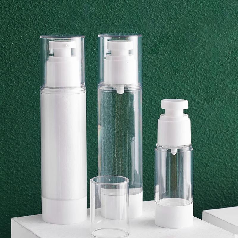 Airless Pump Bottle Set, Vacuum Travel Size Cosmetic Containers, Refillable Lotion Serum Dispenser, Leak-Proof Skincare Jars for Makeup