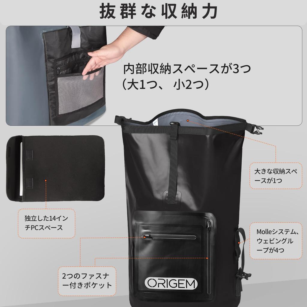Origem Waterproof Dry Fully Waterproof New Waterproof and Available In 3 Ideal for and Outdoor Activities Bag, 35L/55L/85L Capacity, Backpack,