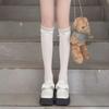 2 Pairs Women Lolita Lace-edge Bow Velvet Stockings Mid Leg Socks Thin Breathable Soft Cute College Style Kawaii  Calf Socks
