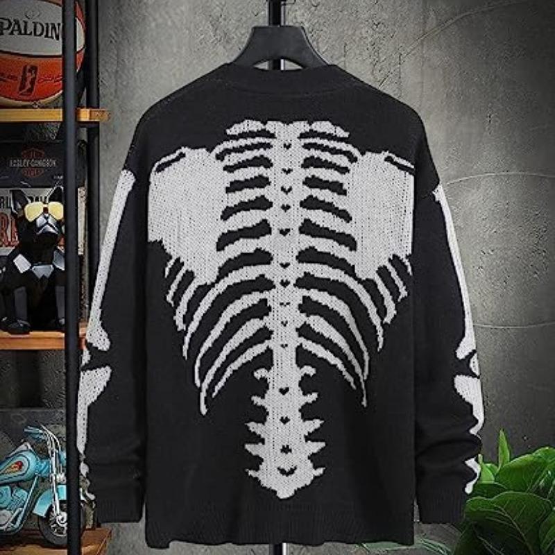 Unisex Halloween Jacquard Knit Cardigan Sweater