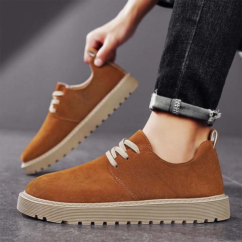 Retro Herren Freizeit Lederschuhe Rutschfest Outdoor Bequeme Sneaker Herbst Wildleder Herren Trendige Schuhe Designer Wanderschuhe Mann