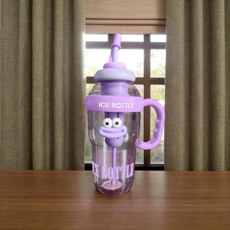 Straw Water Bottle Large Water Bottles With Straw Cartoon Flask Leak-Proof Container Drinking Cups Reusable Large Capacity