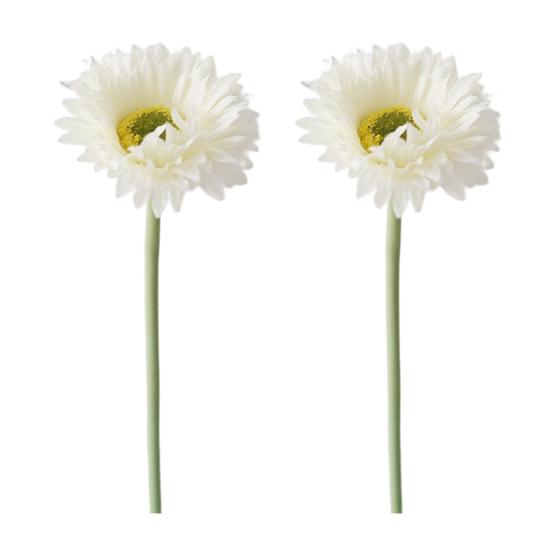 

2 шт. искусственные растения, простые в уходе, декоративные, с тонкой текстурой, привлекательные цветочные композиции с одной веткой, свадебный декор белый