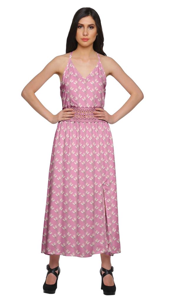 Moomaya Womena    S Sleeveless Maxi Dress With Trim Lace Spaghetti Strap Summer