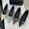 Mode Damen Slipper Schuhe Mode Metall Schnalle Damen High Heels Schuhe Pantoletten Spitzschuh Damen Absatz Pumps Schuhe Neu In 2025