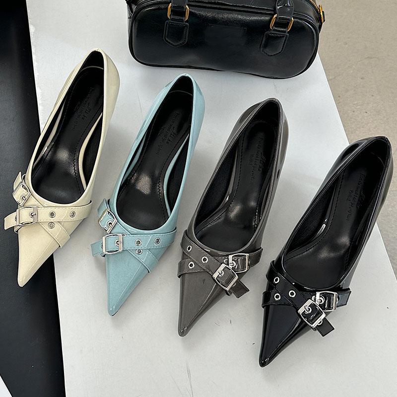 Mode Damen Slipper Schuhe Mode Metall Schnalle Damen High Heels Schuhe Pantoletten Spitzschuh Damen Absatz Pumps Schuhe Neu In 2025