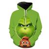 Vánoční zelená chlupatá příšera potisk párová mikina s kapucí a dlouhým rukávem