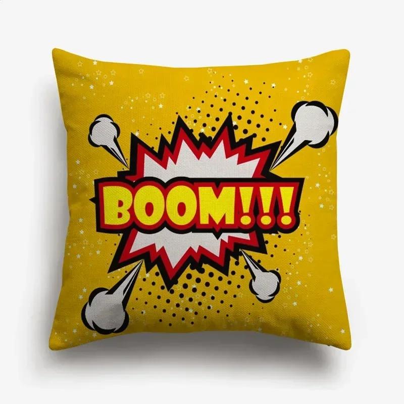 Американские POP ART Наволочки BANG WOW BOOM POW Наволочка для Подушки Декоративная для Дома Льняная Наволочка для Дивана ДиванP, 30x30cm