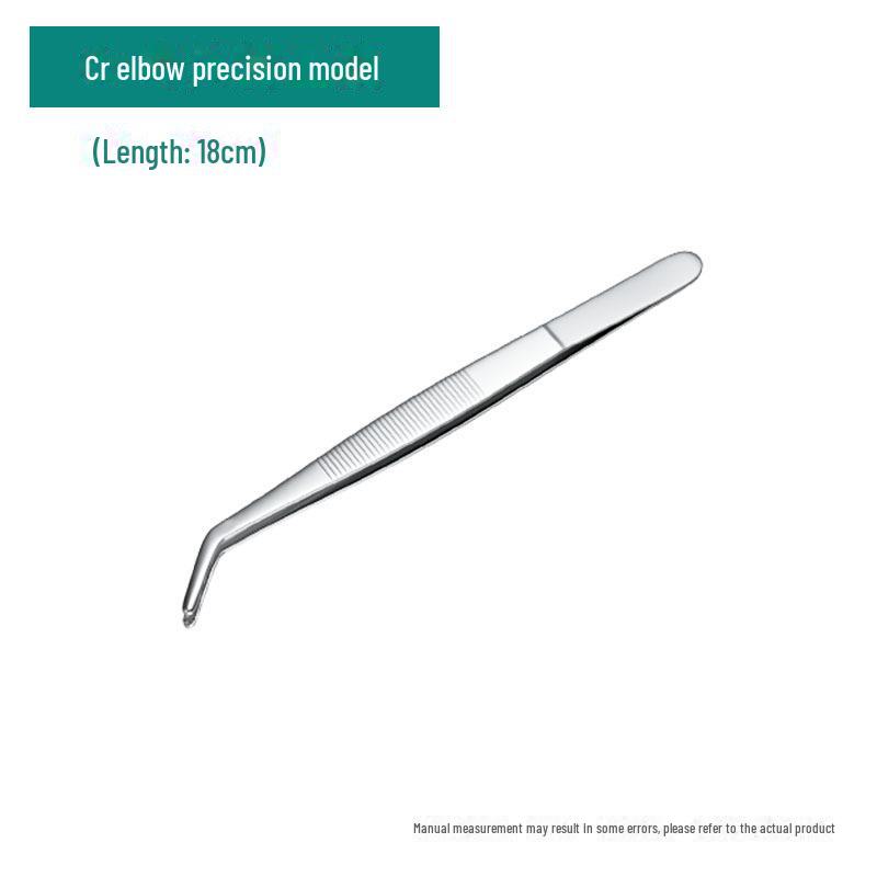 Silver Stainless Steel Non-Slip Tea Tweezers with Extended, Thickened Teeth