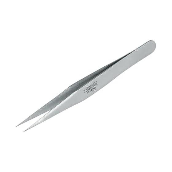 HOZAN Tweezers (Tweezer) Total length: 120mm Straight type Material: Stainless steel P-880