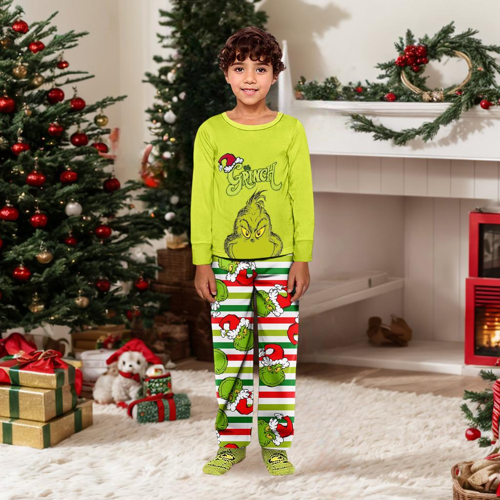 Parent-child Christmas Print Home Suit Long-sleeved Top And Pants