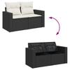 Vidaxl 6-Cz. Garden Furniture Set With Cushions, Black Poly Rattan