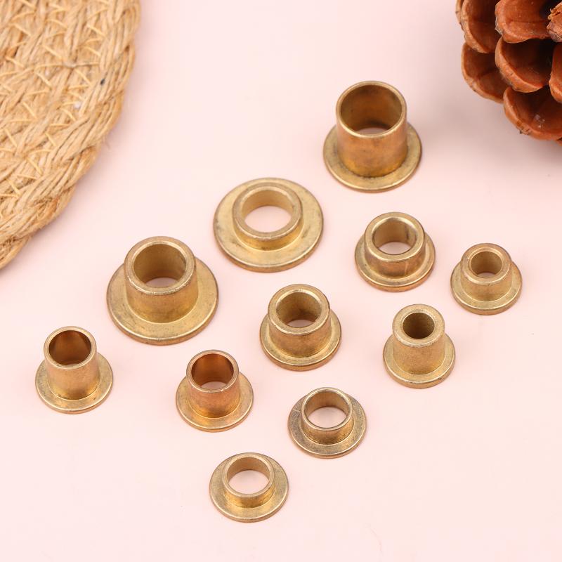 5Pcs Flanging Self-Lubricating Bearing Powder Metallurgy Oil Guide Sleeve With Edge Step Shoulder Flange Bushing Copper Sleeve