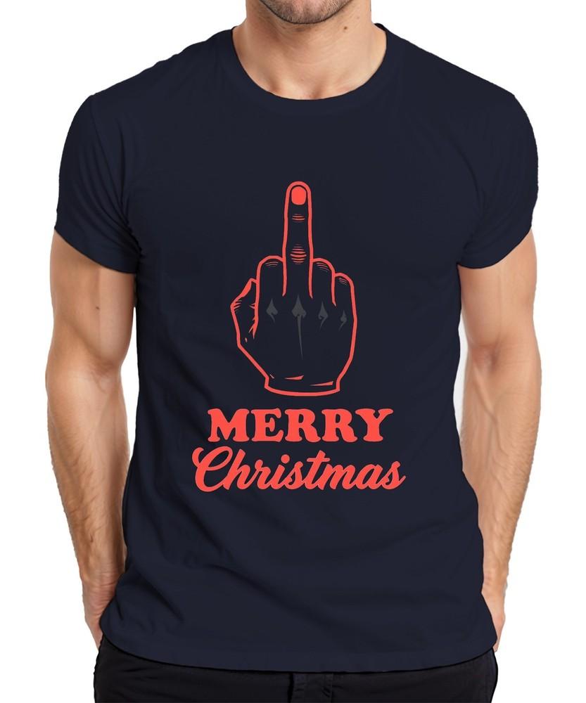 Merry Christmas Middle Finger Cheeky Sarcastic Xmas Funny Unisexs Tshirt S