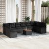 VidaXL 11-Piece Garden Sofa Set with Black Poly Rattan Cushions 3347380