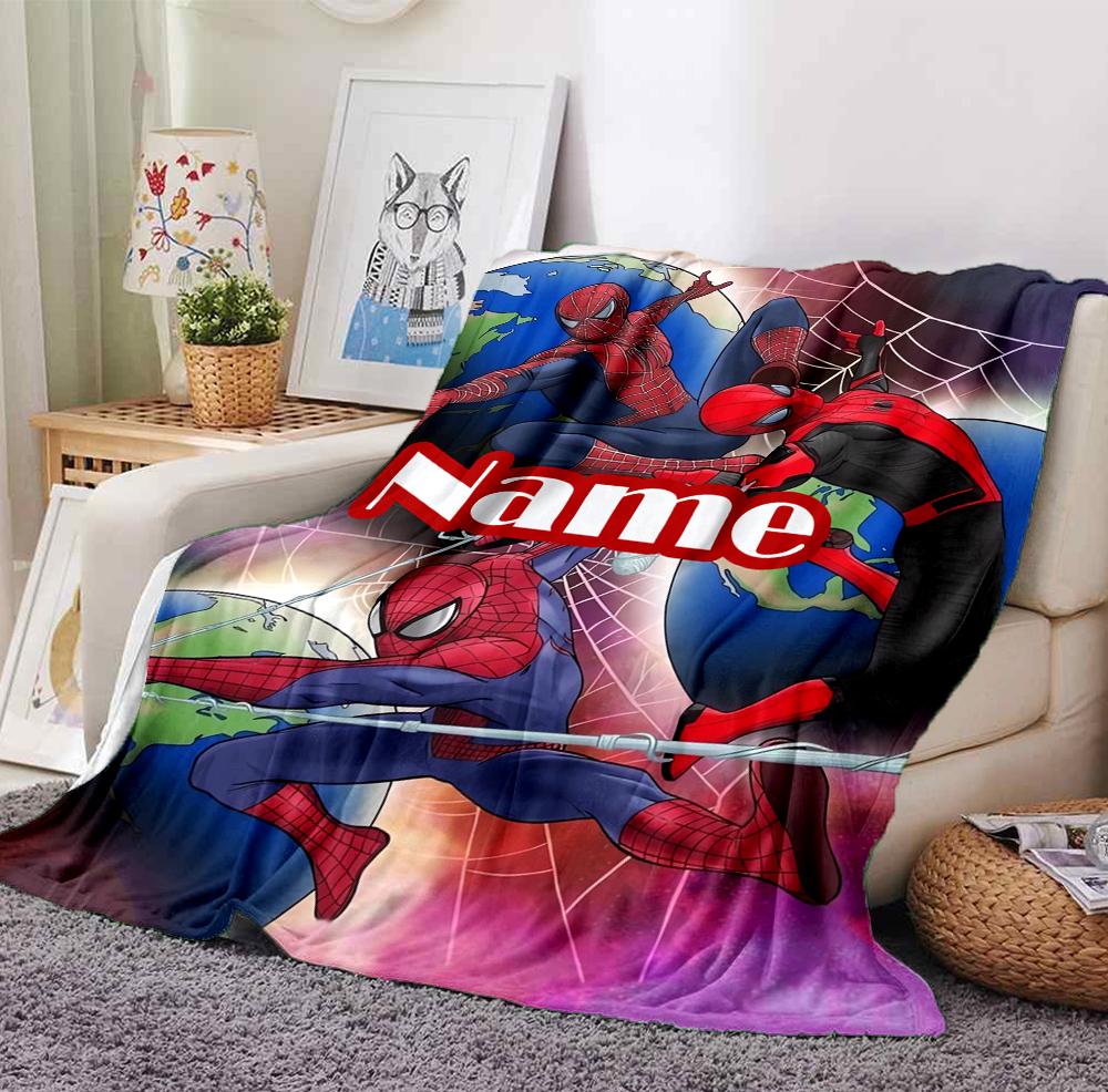 Custom Name Spider-Man Storm Flannel Blanket Throw Blanket Soft Warm Sofa Bed Decor Unique Gift