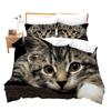 Cute Cat Duvet Cover Bedding Three-Piece Set 3D Animal Digital Printing Quilt Cover