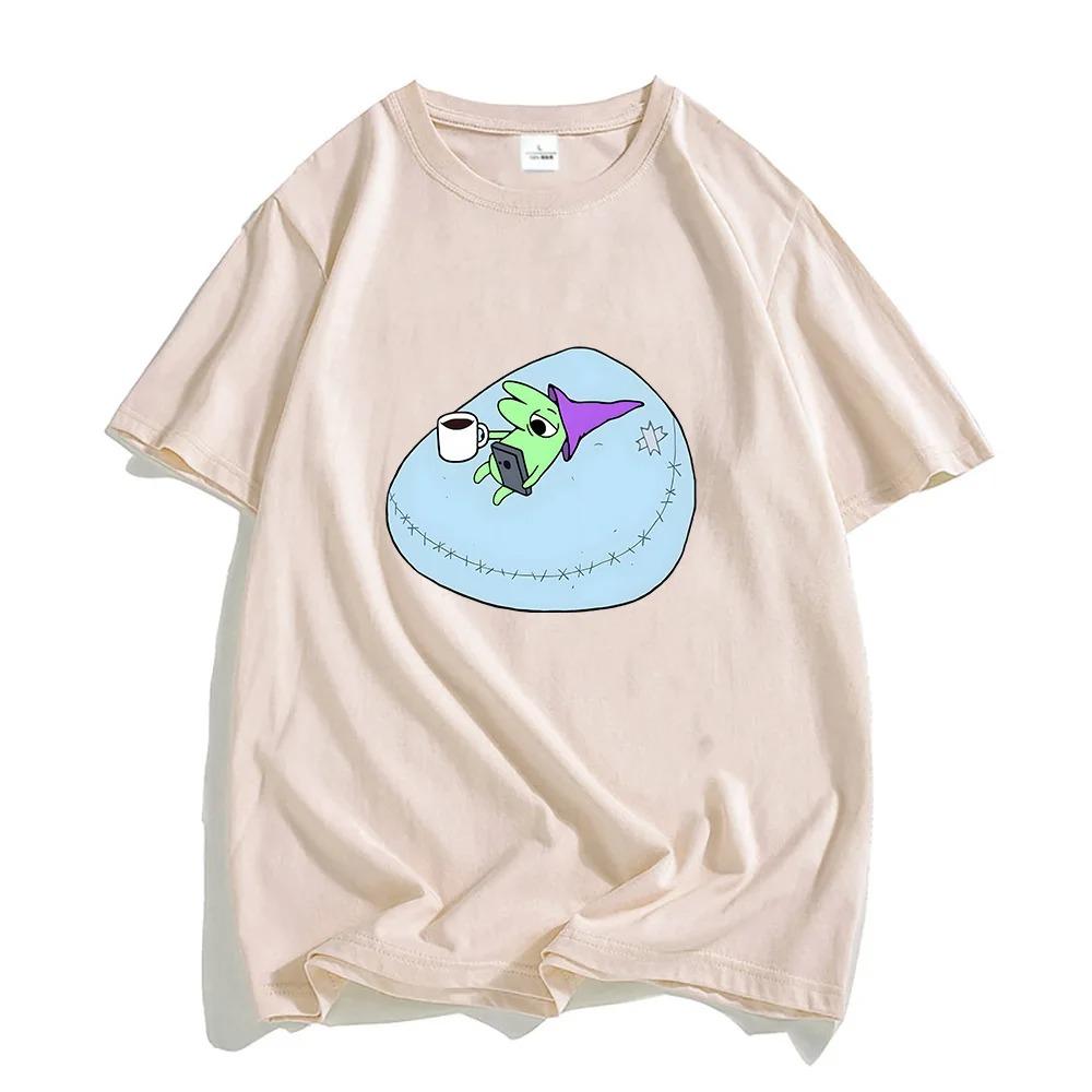 Smiling Friend Cartoon Print T-shirt summer 100% cotton T-shirt interesting pattern print T-shirt casual short sleeve