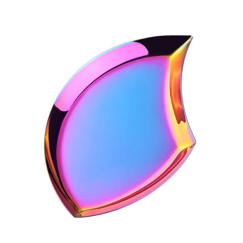 Creative metal jewelry ring plate, stainless steel, leaf shaped, fruit, dried fruit, storage plate, afternoon tea plate