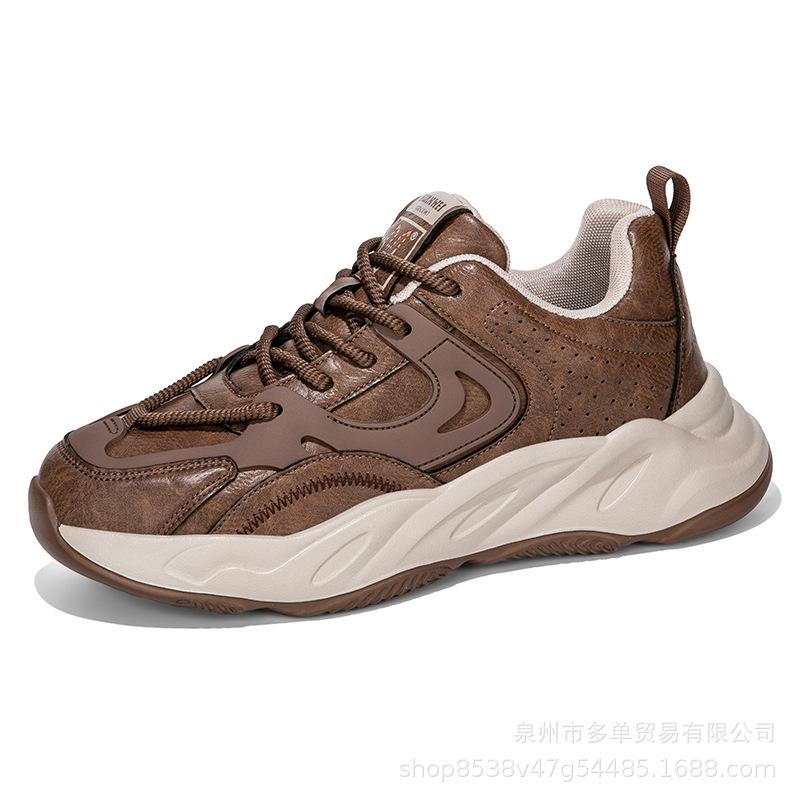 Premium Teen Retro Versatile Sneakers Versatile Dad Trendy Shoes Men Go Out Commuting Heightening Casual Shoes