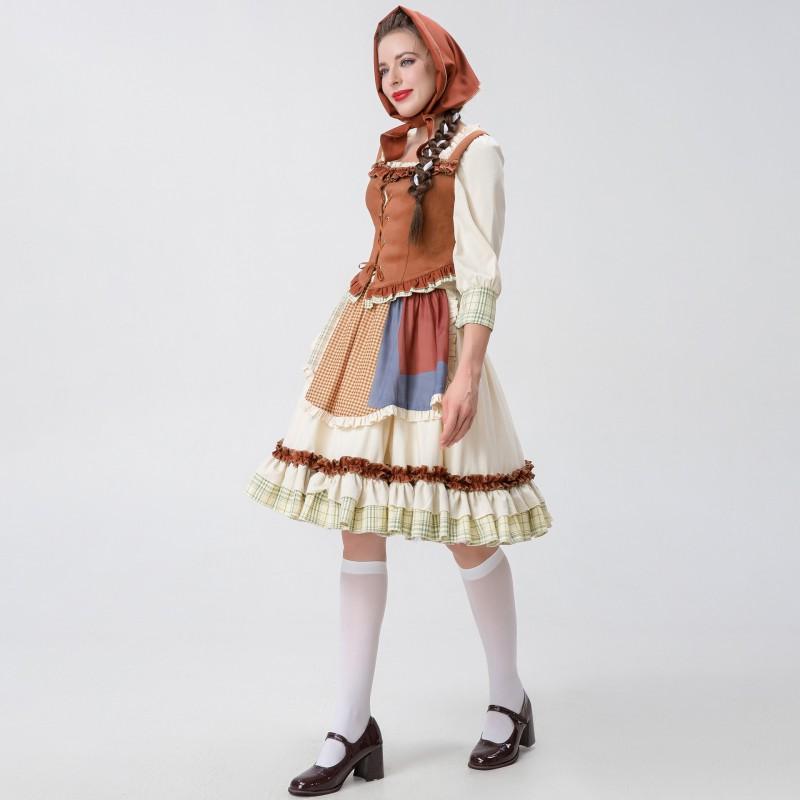 Wolf Grandma Stage Dress Halloween Party Costume Match Girl Cosplay Outfit Women S-XXL
