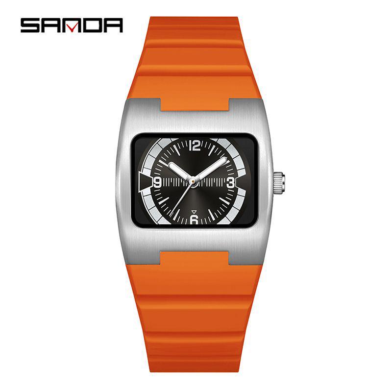 Orologio da uomo Sanda Retro Quadrato al Quarzo Luminoso Impermeabile