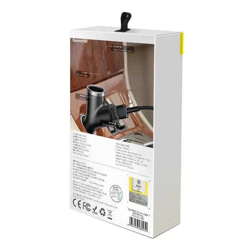 Kfz-Ladegerät Baseus Y-Typ 2xUSB 3,4A 40W (Schwarz)