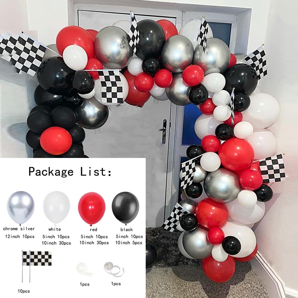 Car Race Balloons Party Supplies Race Car Theme Birthday Party Garland Arch Racing Car Boy Birthday Party Baby Shower Decoration