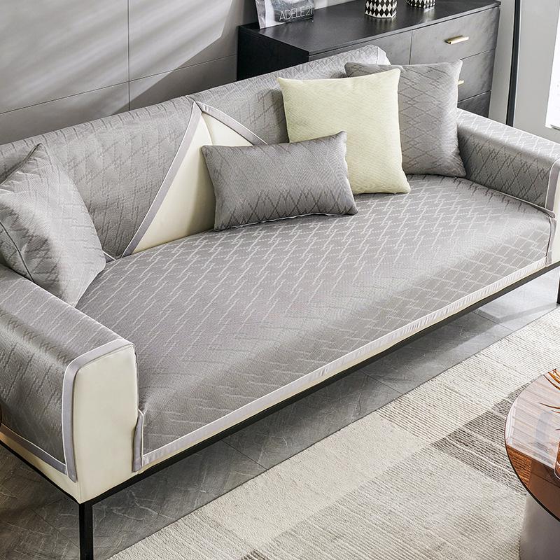 Ice Silk Sofa Cushion Modern Simple High-End Non-Slip Seat Cushion for Summer Summer Summer Leather Sofa Cover Towel Ice Pad