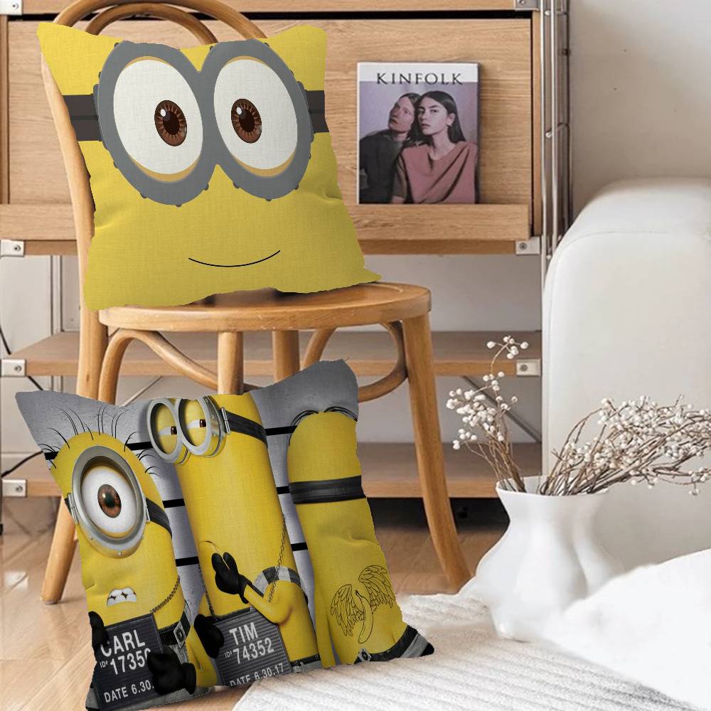Cartoon-Cute-M-Minions Pillow Cushion Cover Pillowcase Living Room Sofa Home Decor Customized