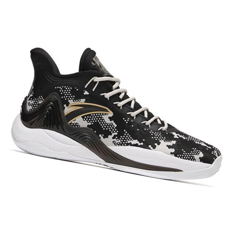 New Anta Mountain 2 Cushioning Anti Slip And Wear Resistant Coverage Support Mid Top Basketball Shoes Men's Black Gray 112241601-2