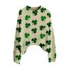 LXF-YT52 Saint Patrick's Day Fair Isle Pullover Sweater - Long Sleeve, Spring and Autumn Fashion.