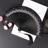 Silk Cloth Chinese Style Folding Fan Bamboo Material Bamboo Folding Fan  Hanfu Photography