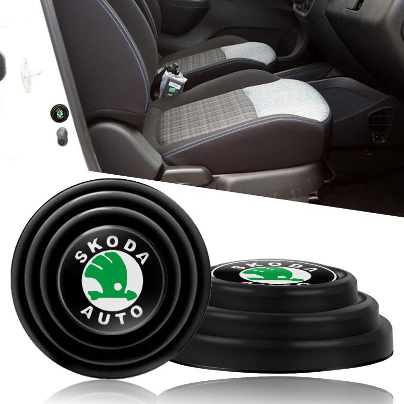 2025 New 4PCS Silicone Car Door Shock Pad Soundproofing Mat Accessories For Skoda Kodiaq Fabia Kamiq Karoq Octavia A5 A7 Rapid S